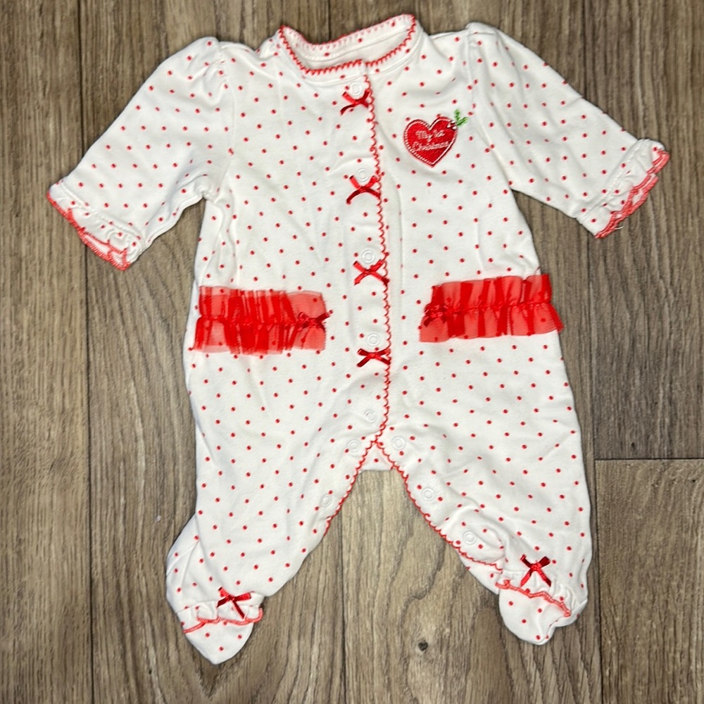 NB Christmas footed pajamas